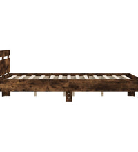 Bettgestell mit Kopfteil Räuchereiche 140x190 cm Holzwerkstoff