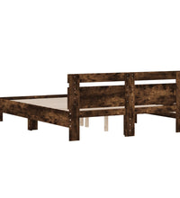 Bettgestell mit Kopfteil Räuchereiche 140x190 cm Holzwerkstoff