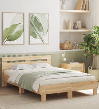 Bettgestell mit Kopfteil Sonoma-Eiche 135x190 cm Holzwerkstoff