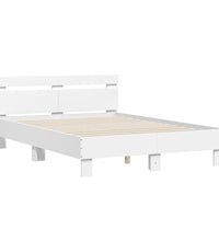 Bettgestell mit Kopfteil Weiß 120x190 cm Holzwerkstoff