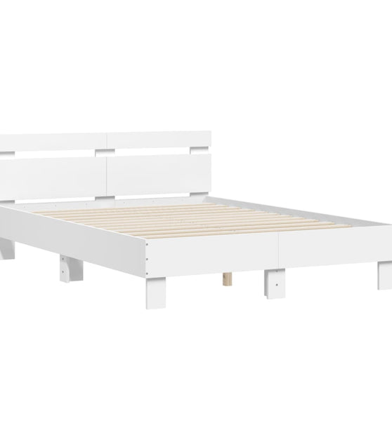 Bettgestell mit Kopfteil Weiß 120x190 cm Holzwerkstoff