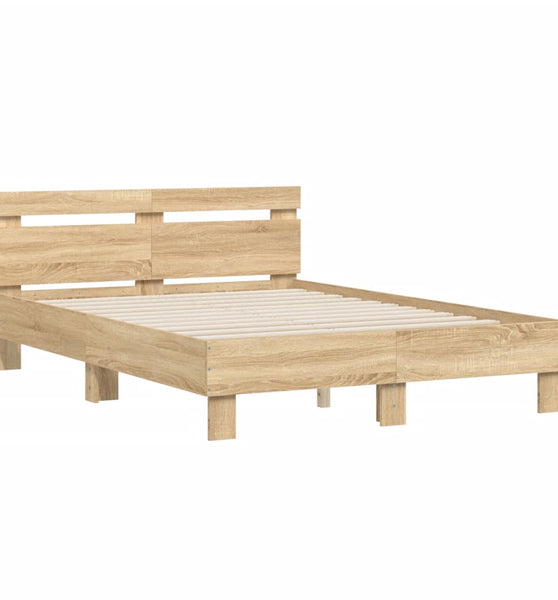 Bettgestell mit Kopfteil Sonoma-Eiche 120x190 cm Holzwerkstoff