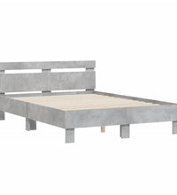 Bettgestell mit Kopfteil Betongrau 120x190 cm Holzwerkstoff