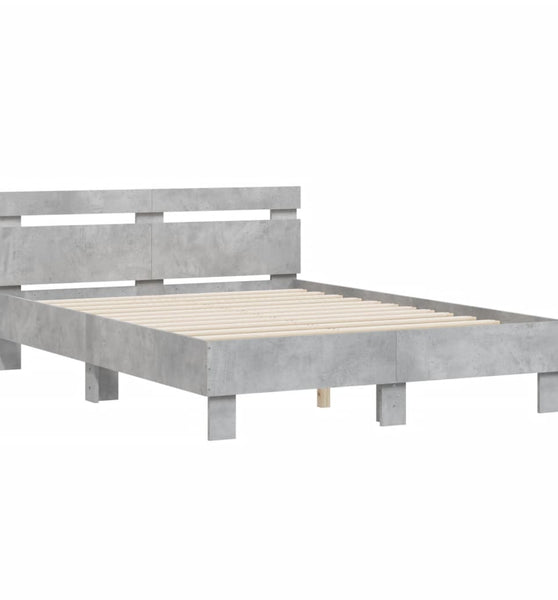 Bettgestell mit Kopfteil Betongrau 120x190 cm Holzwerkstoff