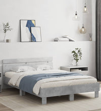 Bettgestell mit Kopfteil Betongrau 120x190 cm Holzwerkstoff