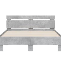 Bettgestell mit Kopfteil Betongrau 120x190 cm Holzwerkstoff