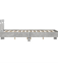 Bettgestell mit Kopfteil Betongrau 120x190 cm Holzwerkstoff