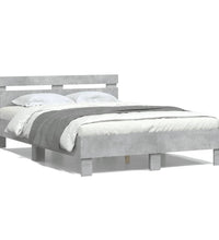 Bettgestell mit Kopfteil Betongrau 120x190 cm Holzwerkstoff