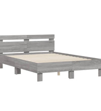 Bettgestell mit Kopfteil Grau Sonoma 120x190 cm Holzwerkstoff