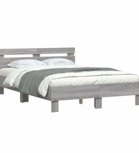 Bettgestell mit Kopfteil Grau Sonoma 120x190 cm Holzwerkstoff