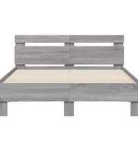 Bettgestell mit Kopfteil Grau Sonoma 120x190 cm Holzwerkstoff