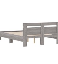 Bettgestell mit Kopfteil Grau Sonoma 120x190 cm Holzwerkstoff