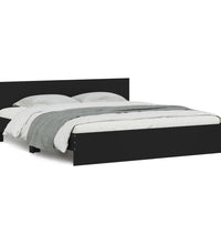Bettgestell mit Kopfteil Schwarz 200x200 cm