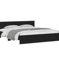Bettgestell mit Kopfteil Schwarz 200x200 cm