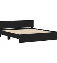 Bettgestell mit Kopfteil Schwarz 200x200 cm