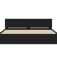 Bettgestell mit Kopfteil Schwarz 200x200 cm
