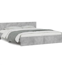 Bettgestell mit Kopfteil Betongrau 200x200 cm