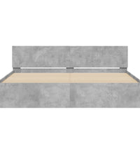 Bettgestell mit Kopfteil Betongrau 200x200 cm