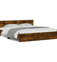 Bettgestell mit Kopfteil Räuchereiche 200x200 cm