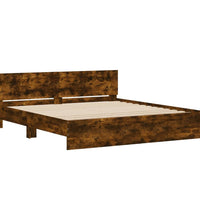 Bettgestell mit Kopfteil Räuchereiche 200x200 cm