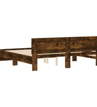 Bettgestell mit Kopfteil Räuchereiche 200x200 cm