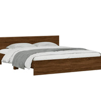 Bettgestell mit Kopfteil Braun Eiche-Optik 200x200 cm
