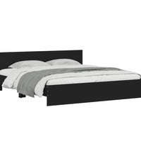 Bettgestell mit Kopfteil Schwarz 180x200 cm