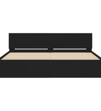 Bettgestell mit Kopfteil Schwarz 180x200 cm