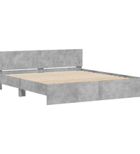 Bettgestell mit Kopfteil Betongrau 180x200 cm