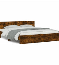 Bettgestell mit Kopfteil Räuchereiche 180x200 cm