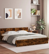 Bettgestell mit Kopfteil Räuchereiche 180x200 cm