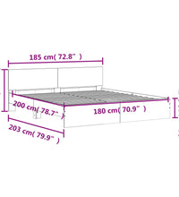 Bettgestell mit Kopfteil Braun Eiche-Optik 180x200 cm