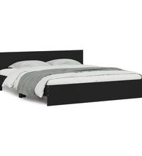 Bettgestell mit Kopfteil Schwarz 160x200 cm