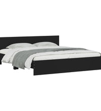 Bettgestell mit Kopfteil Schwarz 160x200 cm