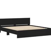 Bettgestell mit Kopfteil Schwarz 160x200 cm