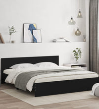 Bettgestell mit Kopfteil Schwarz 160x200 cm