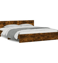 Bettgestell mit Kopfteil Räuchereiche 160x200 cm