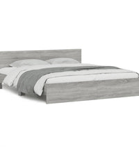 Bettgestell mit Kopfteil Grau Sonoma 160x200 cm