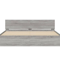 Bettgestell mit Kopfteil Grau Sonoma 160x200 cm
