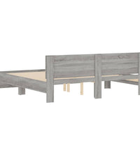 Bettgestell mit Kopfteil Grau Sonoma 160x200 cm