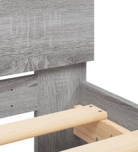 Bettgestell mit Kopfteil Grau Sonoma 160x200 cm