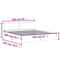 Bettgestell mit Kopfteil Grau Sonoma 160x200 cm