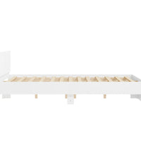 Bettgestell mit Kopfteil Weiß 150x200 cm