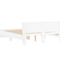 Bettgestell mit Kopfteil Weiß 150x200 cm