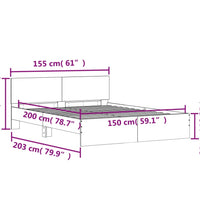 Bettgestell mit Kopfteil Weiß 150x200 cm