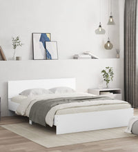 Bettgestell mit Kopfteil Weiß 150x200 cm