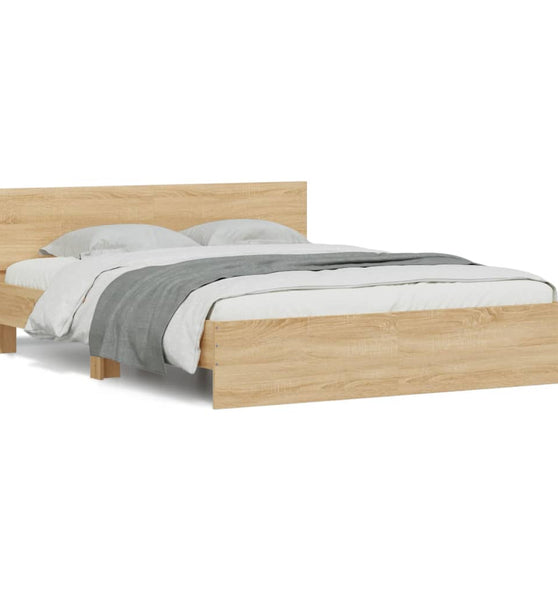 Bettgestell mit Kopfteil Sonoma-Eiche 150x200 cm