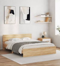Bettgestell mit Kopfteil Sonoma-Eiche 150x200 cm