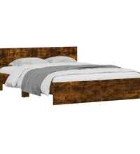 Bettgestell mit Kopfteil Räuchereiche 150x200 cm