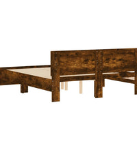 Bettgestell mit Kopfteil Räuchereiche 150x200 cm